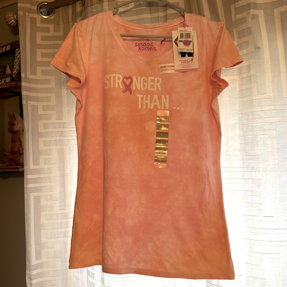 NWT Susan G komen size large earth yoga tee